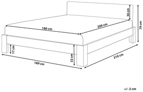 Drevená posteľ s lamelovým roštom 180x200 cm ROYAN Beliani