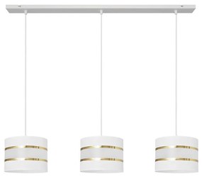 Luster na lanku HELEN 3xE27/15W/230V biela/zlatá