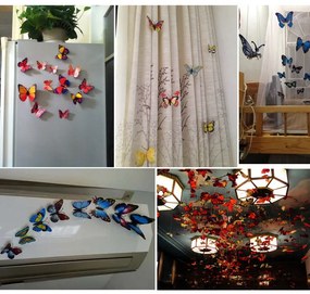 Veselá Stena Farebné 3D Motýliky Modré