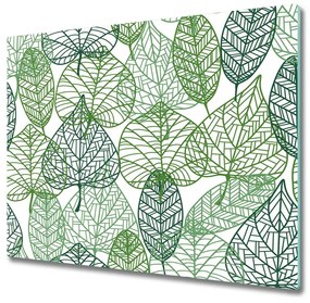 Sklenená doska na krájanie Zelený listový vzor 60x52 cm