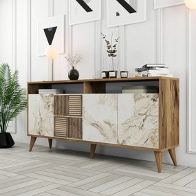 Skrinka Milan Walnut and White Marblemramoru