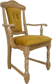 Klasická dubová - čalúnená stolička s podrúčkami FA, 65x53x99 cm Caro09