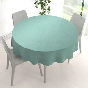 Biante Veľký zamatový okrúhly obrus Velvet Premium SVP-048 Pastelová ľadovo zelená Ø 260 cm