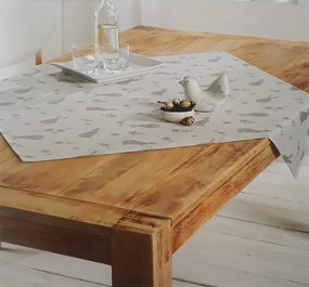 Sivý veľkonočný obrus ZAJAC 90 x 90 cm