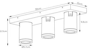 Lucide 09930/15/30 - LED Stmievateľné bodové svietidlo TAYLOR 3xGU10/5W/230V IP44