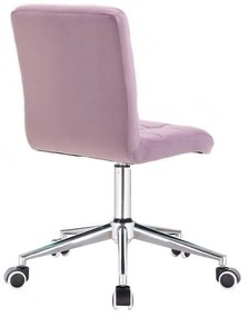 LuxuryForm DESIGN Stolička TOLEDO VELUR na striebornej podstave s kolieskami - levanduľa