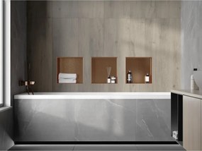 Mexen X-Wall-NR, polica na zapustenie bez príruby 30 x 30 cm, medená matná - 19C1303010