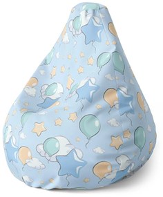 Sablio Sedací vak Pear Balóniky a hviezdy - 140 x 100 x 25 cm