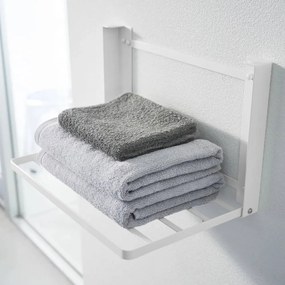 Matne biela nástenná oceľová kúpeľňová polička Tower – YAMAZAKI