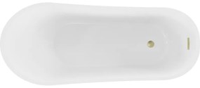 Mexen Alta, voľne stojaca vaňa 170 x 75 cm, biela-čierna, zlatý matný prepad, 52141707575-55