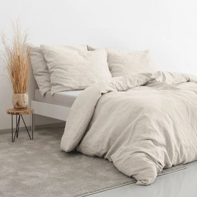 Goldea posteľné obliečky z ľanovej zmesi - slonová kosť 140 x 200 a 70 x 90 cm