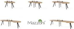 Mazzoni EXPANSO Dub Craft zlatý / čierne nohy - OVÁLNY ROZKLADACÍ STÔL 160-360 cm PRE 16-18 OSÔB
