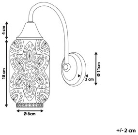 Nástenná lampa strieborná SYSOLA Beliani