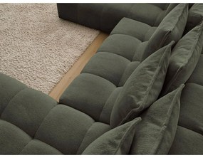 Zelená ženilková rozkladacia/s úložným priestorom rohová pohovka (ľavý roh/do tvaru "U") Everest – Bobochic Paris