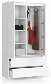 Skriňa S 90 cm 2D 2SZ CLP biela