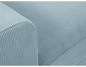 Svetlomodrá menčestrová rozkladacia/s úložným priestorom rohová pohovka (pravý roh/s leňoškou) Kyoto – Cosmopolitan Design