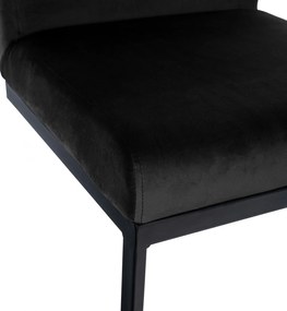 Barová stolička Hopewell B - zamat, čierny rám - čierna