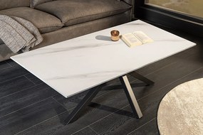 Keramický konferenčný stolík Fabrico 100 cm biely