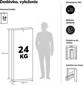 Šatníková skrinka kovová pracovná hlboká 2-dverová biela, 292x1720x600 mm: BARTEK 1 Plus D600