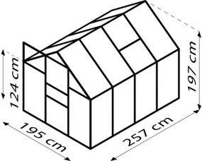 Skleník Vitavia Venus 5000 polykarbonát 4 mm 195x257 cm hliník