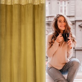 ZATEMŇOVACÍ ZÁVES NA KRÚŽKOCH ELEN 140X250 CM ZLATÁ