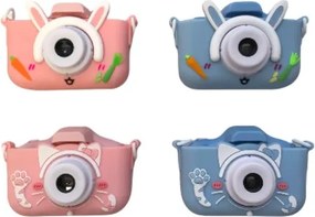 Dětský digitální fotoaparát se silikonovým obalem v podobě kočičky - růžový