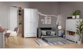 Čalúnená rozkladacia dvojmiestná pohovka s opierkami na ruky LAYLA, sivá