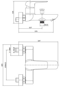 Cersanit S951-344 - Vaňová batéria CITY lesklý chróm