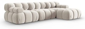 Béžová zamatová modulárna rohová pohovka (pravý roh) Bellis – Micadoni