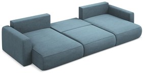 Svetlomodrá rozkladacia/s úložným priestorom rohová pohovka (do tvaru "U") Kapua – Makamii