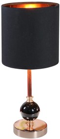 CLX Moderná stolná lampa CEGLIE MESSAPICO, 1xE14, 40W, čiernomedená