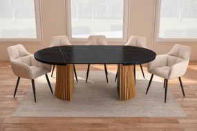 Vintino Jedálenský stôl NEVIO 120–160–200 × 120 cm – čierna / dub