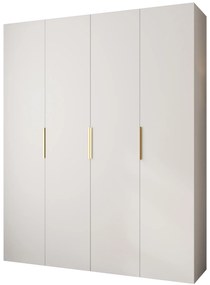 Šatníková skriňa 200 cm Carmela 40-4 (biela + zlatá). Akcia -20%. Vlastná spoľahlivá doprava až k Vám domov. 1126674