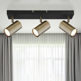 Globo 57911-3M - Bodové svietidlo ROBBY 3xGU10/35W/230V čierna/mosadz