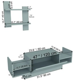 Obývacia stena BAHAR 120 cm biela