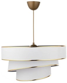 Závesné svietidlo v bielo-zlatej farbe s textilným tienidlom ø 40 cm Couper – Opviq lights