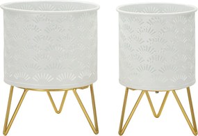 Sada 2 ks stojanů na květiny Carly bílo-zlatá