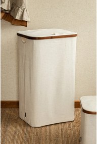 Krémový látkový kôš na bielizeň Bamboo/Linen – Bigso