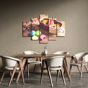 Obraz kávy a makronek (150x105 cm)