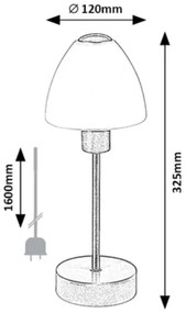 Rabalux 2296 - Stmievateľná stolná lampa LYDIA 1xE14/40W/230V čierna