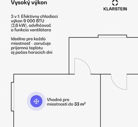 Klarstein AireLux mobilná klimatizácia | 9000 BTU | 31 cm | 33 m² | energetická trieda A
