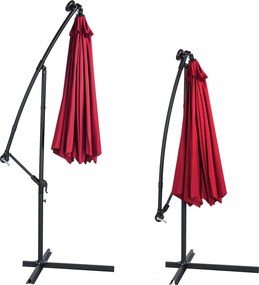 Zahradní slunečník Amana s LED osvětlením 307 cm červený