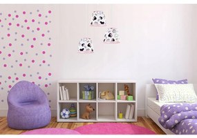 Detské závesné svietidlo Minnie, 3x textilné tienidlo so vzorom, o, s