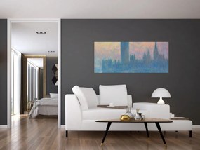 Obraz - Claude Monet, The Houses of Parliament, Sunset, reprodukcia (120x50 cm)