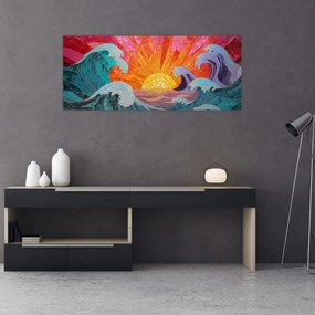 Obraz - Mozaika vĺn (120x50 cm)