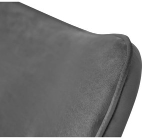 Sivé zamatové kreslo s podnožkou Niko – Ropez