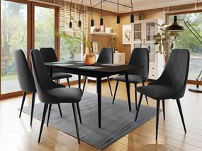 Rozkladací stôl Vidariko 140x80 so 6 kreslami ST91 02, Farby: natura, Potah: Magic Velvet 2219