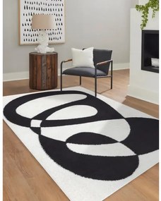Dywany Łuszczów Kusový koberec Mode 8531 abstract cream/black - 120x170 cm