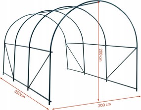Fóliovník Flynn so 6 segmentmi 350x200 cm zelený