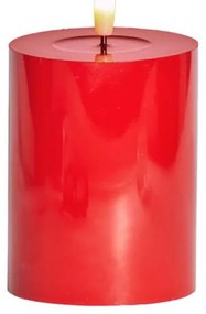SIRIUS Vosková LED svíčka Sille Red, 10 cm, červená, prům. 7,5 cm